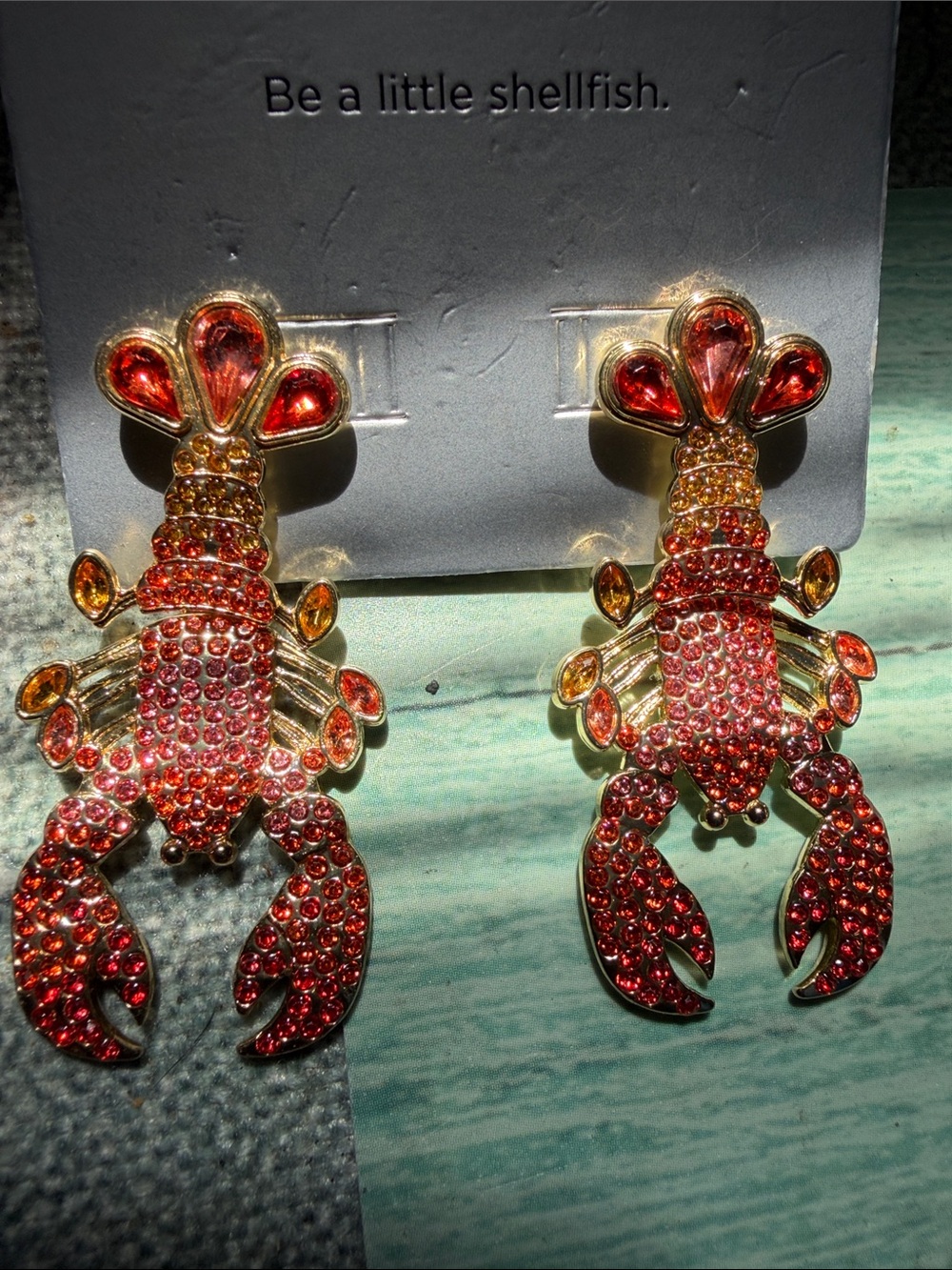 Be a Little Shellfish Red Crystal Lobster Earrings by Baublebar